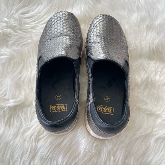 Ash | Women’s Jungle Leather Slip-On Platform Sneaker Italy Shoe Metallic Silver - Picture 7 of 8